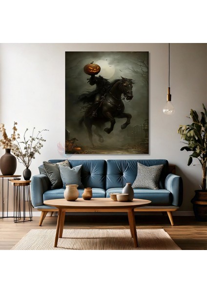 Kanvas Dikey Duvar Tablosu Kanvas Balkabağı Atlı Şovalye Ev Ofis Salon Modern Duvar Tablosu fırsatları