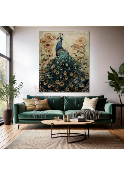 Kanvas Dikey Duvar Tablosu Kanvas Klasik Tavuzkuşu Ev Ofis Salon Modern Duvar Tablosu