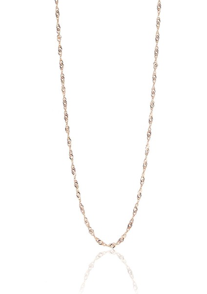 Kadın Gümüş Rose Singapur Zincir 60 Cm, Şık ve Zarif Takı