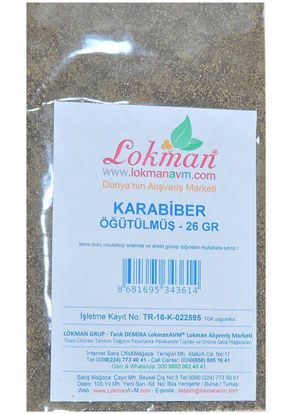 Karabiber Doğal Öğütülmüş Saf 26 gr Paket fiyatları