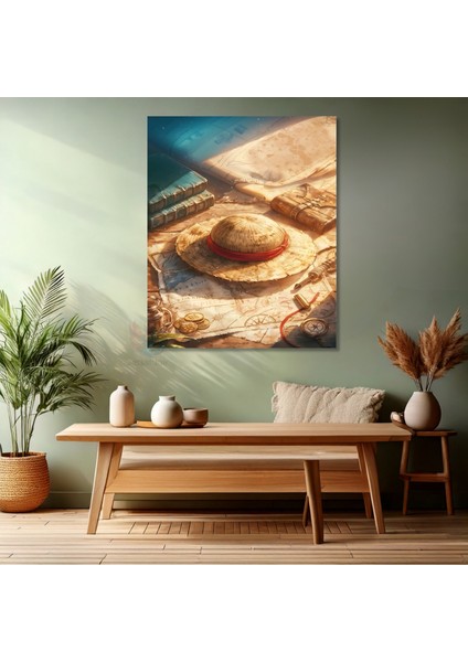 Kanvas Dikey Duvar Tablosu Kanvas One Piece Hasır Şapka Ev Ofis Salon Modern Duvar Tablosu modelleri