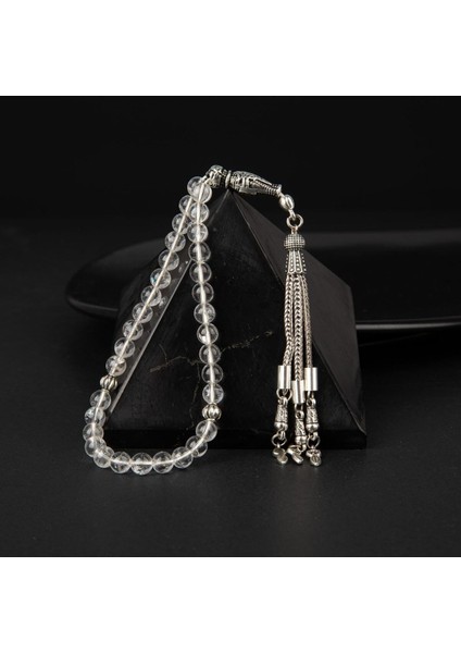 Doğal Kristal Kuvars Taş Tesbih 33’lü 6mm, Şık ve Zarif Takı Seçeneği