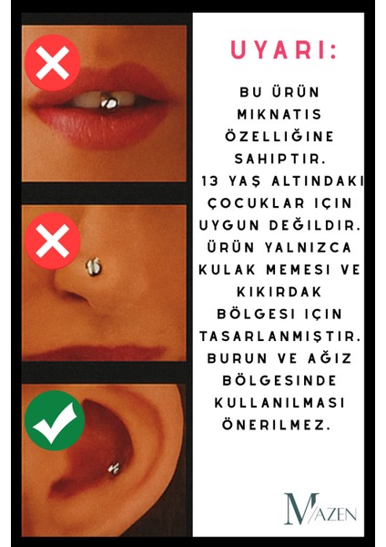 Yıldızlı Magnet Mıknatıslı Fake Küpe Piercing, Deliksiz, Kararmaz, Unisex Takı Aksesuar modelleri