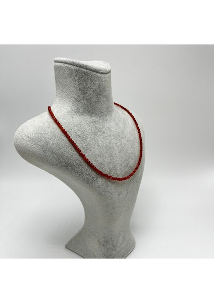 Doğal Kırmızı Akik 3mm Gümüş Kolye ve Uzatma Zinciri fiyatları