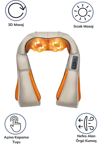 Isıtmalı Masaj Cihazı, Boyun, Sırt, Omuz ve Bacak Rahatlatıcı Aleti