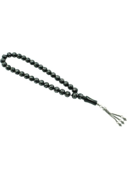 Gümüş Işlemeli Rus Oltu Taşı Erkek Tesbihi, Püsküllü ve Şık Tasarım fiyatları