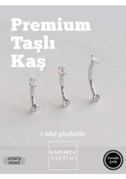 Şık Taşlı Gold Veya Gümüş Piercing, Kaş, Rook, Conch, Helix, Septum, Nipple, Kulak