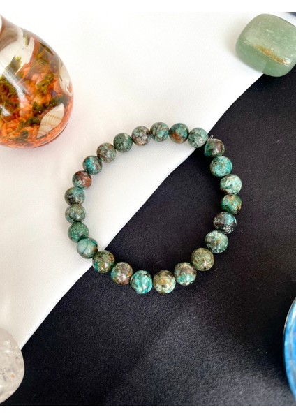 Su Yeşili Jade Doğal Taş Bileklik, Şık ve Zarif El Yapımı Takı