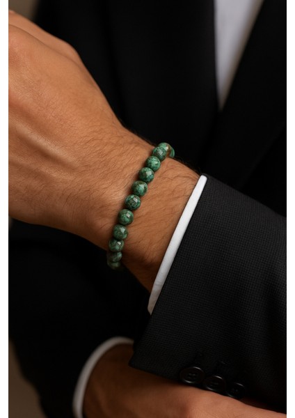 Su Yeşili Jade Doğal Taş Bileklik, Şık ve Zarif El Yapımı Takı fiyatları