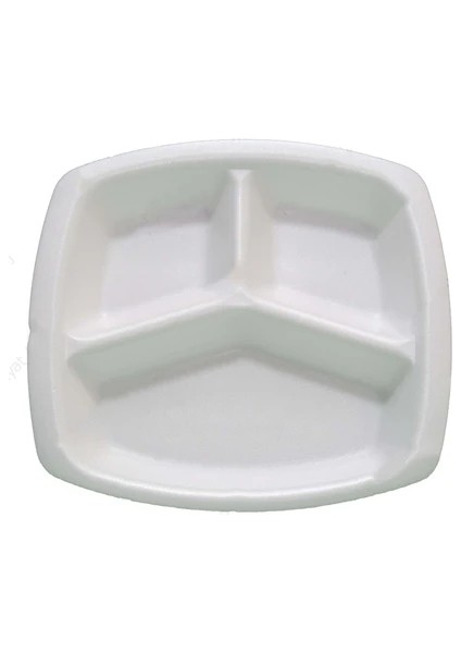 beyaz 3 gözlü tabldot köpük tabak 100 adet