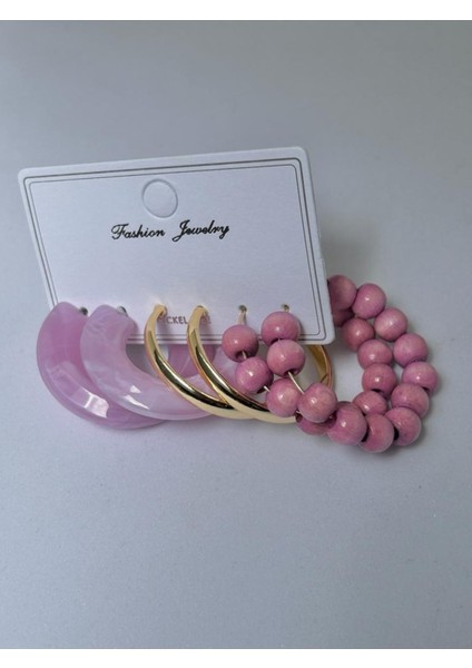 Mor 3'lü Orta Boy Halka Seti, Şık ve Kullanışlı Takı Seçeneği