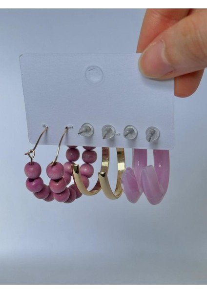 Mor 3'lü Orta Boy Halka Seti, Şık ve Kullanışlı Takı Seçeneği modelleri