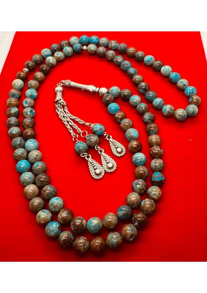 Renkli Doğaltaş Kruzoku 99'luk Namaz Tesbihi 8mm Doğal Taş Ürün