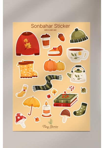 Sonbahar Sticker Seti - 6 Adet / Scrapbook Sticker fiyatları