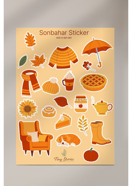 Sonbahar Sticker Seti - 6 Adet / Scrapbook Sticker modelleri