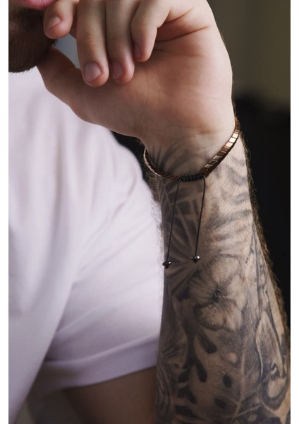 Şık Unisex Bakır Kaplama Çelik Bileklik, Modern ve Zarif Tasarım. fiyatları