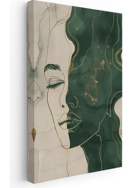 Kanvas Dikey Duvar Tablosu Kanvas Soyut Yeşil Siluet Ev Ofis Salon Modern Duvar Tablosu fiyatları