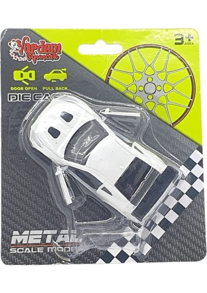 Çek Bırak Metal Küçük Arabalar 8 cm - 6411A - Beyaz indirimleri