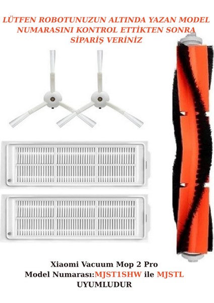 Xiaomi Vacuum Mop 2 Lite (Mjstl) Mop 2 Pro (MJST1SHW) Uyumlu Hepa Filtre,fırça Yedek Seti-5 Parça