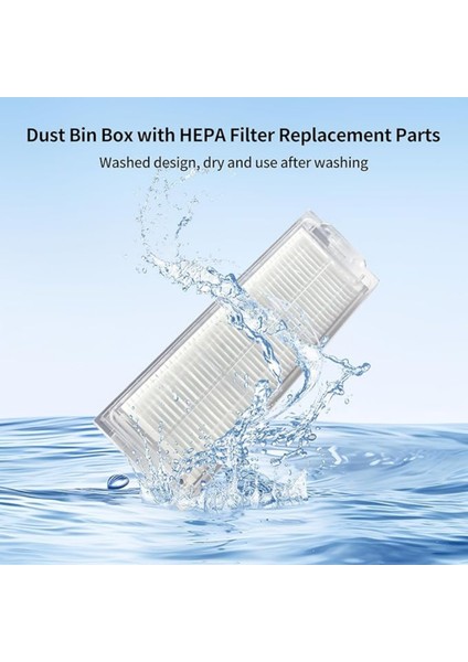 Xiaomi Vacuum Mop 2 Lite (Mjstl) Mop 2 Pro (MJST1SHW) Uyumlu Hepa Filtre,fırça Yedek Seti-5 Parça