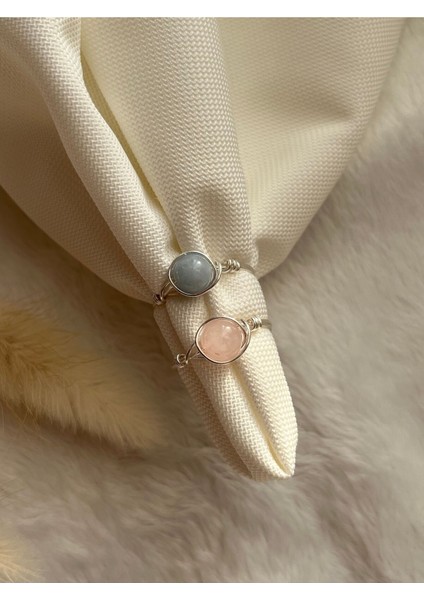 Renkli Doğal Taş Ikili Set Tel Yüzük, Şık ve Zarif Takı Seçeneği fiyatları