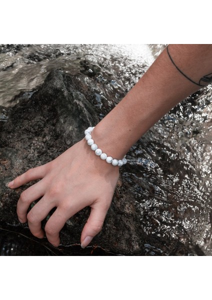 Beyaz Doğal Taş Bileklik, Unisex Şık ve Hafif Takı Alternatifi modelleri