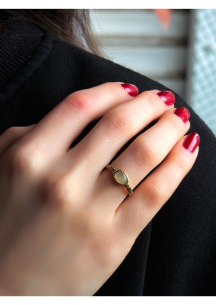 Doğal Taş Sitrin Kadın Ayarlanabilir Yüzük, Antik Tarz, Şık ve Zarif Tasarım fiyatları