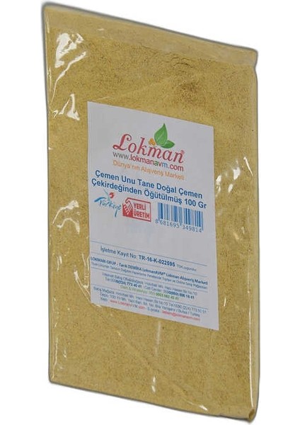 Çemen Unu Tane Doğal Çemen Çekirdeğinden Öğütülmüş 100 gr Paket fiyatları