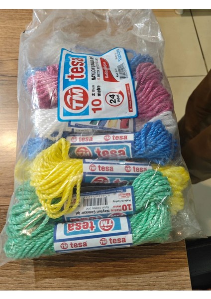 tesa naylon çamaşır ıpi 10 mt 4 renk 4 adet fiyatları