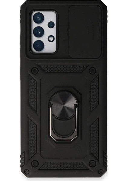 Samsung Galaxy A53 5g Kılıf Pars Lens Yüzüklü Silikon - Siyah