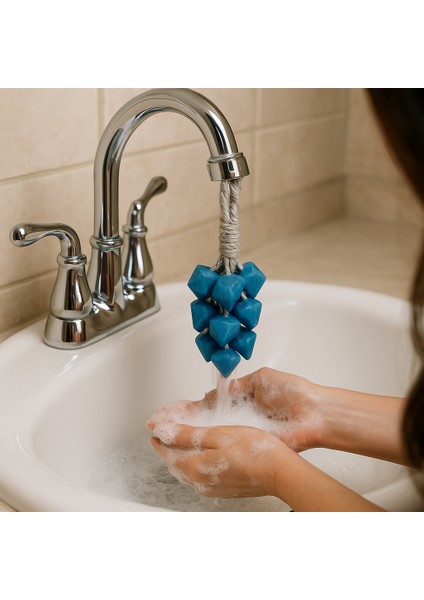 Pavili El Yapımı Doğal Mavi Elmas Sabun – Asılabilir Musluk Sabunu – Köpüren El Sabunu (Dekoratif & Hediyelik)