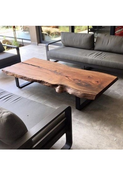 El Yapımı Kahverengi Dekoratif Ahşap Orta Sehpa, Şık ve Fonksiyonel Tasarım