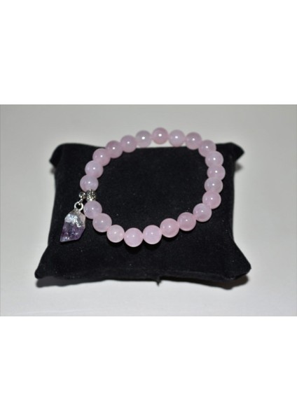 Pembe Kuvars ve Ametist Taşı Sallantılı Bileklik, Şıklık ve Enerji Dolu Aksesuar fiyatları