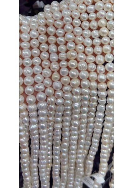 Beyaz Doğal Taş Inci Dizisi, Şık ve Zarif Takı Aksesuarı, 9-10 Mm. fiyatları