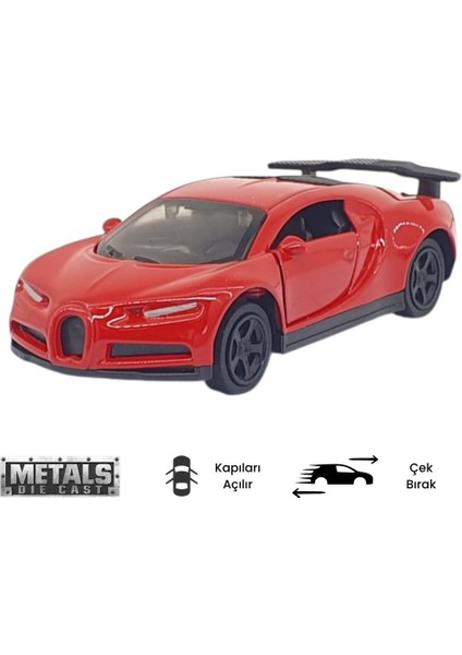 Çek Bırak Metal Küçük Arabalar 8 cm - 6411A - Kırmızı