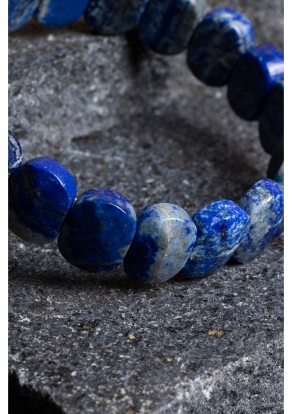 Doğal Lapis Lazuli Taşlı Geniş Kesim Bileklik, Sertifikalı, Renkli ve Şık Tasarım indirimleri