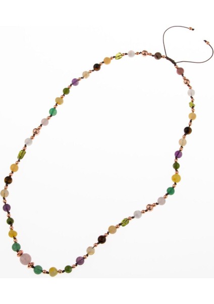 Doğal Taşlı Anne Kolyesi, Kehribar, Pembe Kuvars, Ametist, Kaplan Gözü, Sitrin, Selenit indirimleri