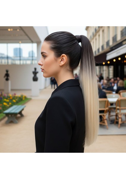 Fiber Sentetik Sihirli At Kuyruğu / Koyu Kumral / Dore Sarı Ombreli