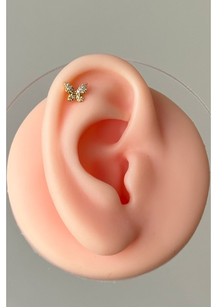 Mini Taşlı Kelebek Piercing, Cerrahi Çelik ve Altın Seçenekleriyle Şık Takı fiyatları