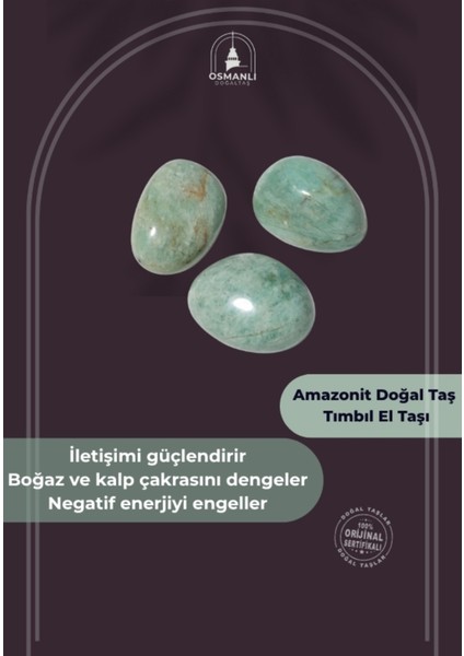 Yeşil Amazonit Doğal Taş Tımbıl El Taşı, Sağlık ve Dinginlik Için Güzel Bir Seçim