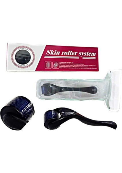 Siyah 1.0mm Dermaroller 540 Igneli Masaj Aleti, Saç, Yüz ve Cilt Için Uygun