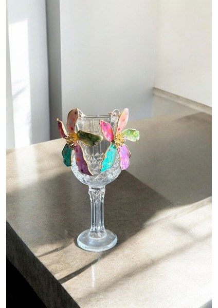 Renkli Çiçek Desenli Zarif Küpe, Günlük Şıklığa Renk Katın modelleri