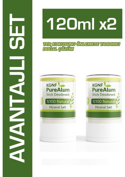 Doğal Mineral Tuz Roll On Deodorant 120G 2'li Paket, Ter ve Koku Önleyici