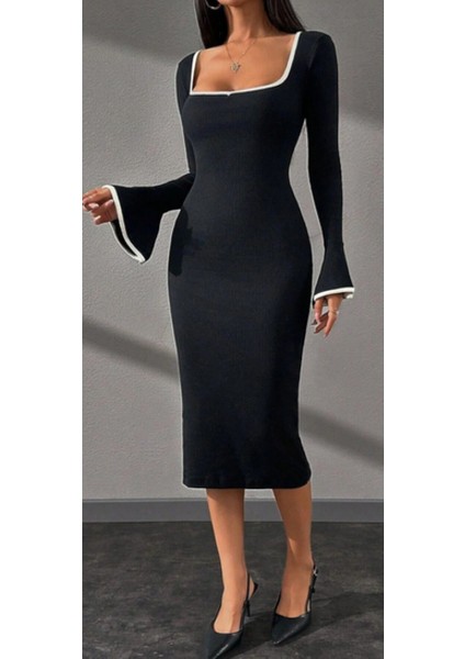 Garni Detay Ispanyol Kol Elbise Kaşkorse Kumaş modelleri