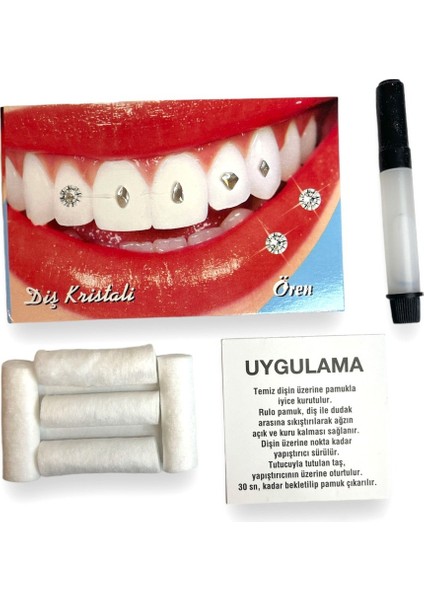 5 Renkli Kristal Diş Taşı Seti, Parlak ve Şık Tasarım