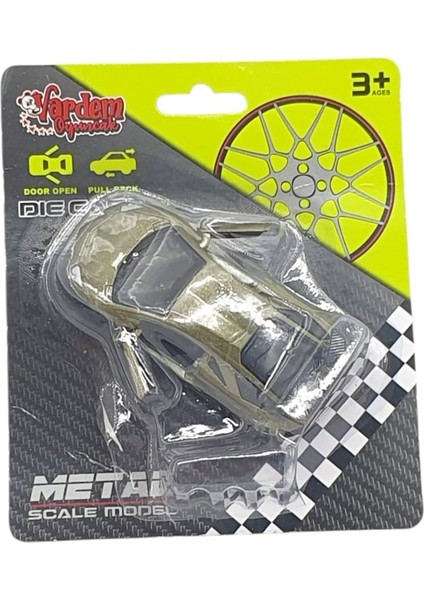 Çek Bırak Metal Küçük Arabalar 8 cm - 6411A - Haki indirimleri