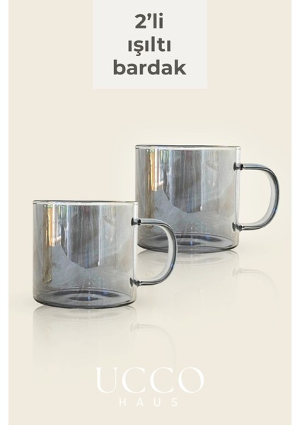 2 Adet 350 ml Işıltılı Cam Bardak Şık Modern Kupa Çay Su Meşrubat Kahve Bardağı Ofis Mutfak Fincan