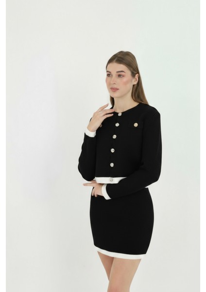 Kadın Hırka Etekli Takım Düğmeli Takma Cepli Düğmeli Takım fiyatları