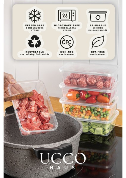 250 Adet 650 ml Ekonomik Buzdolabı Dondurucu Erzak Sızdırmaz Saklama Kabı Seti Buzluk Organizer