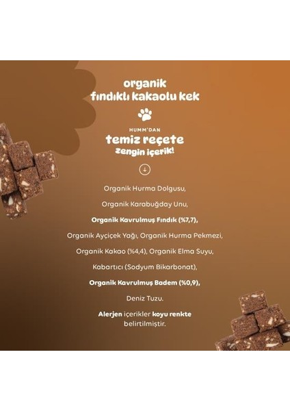 Humm Organik Fındıklı Kakaolu Vegan Kek 30 gr fırsatları